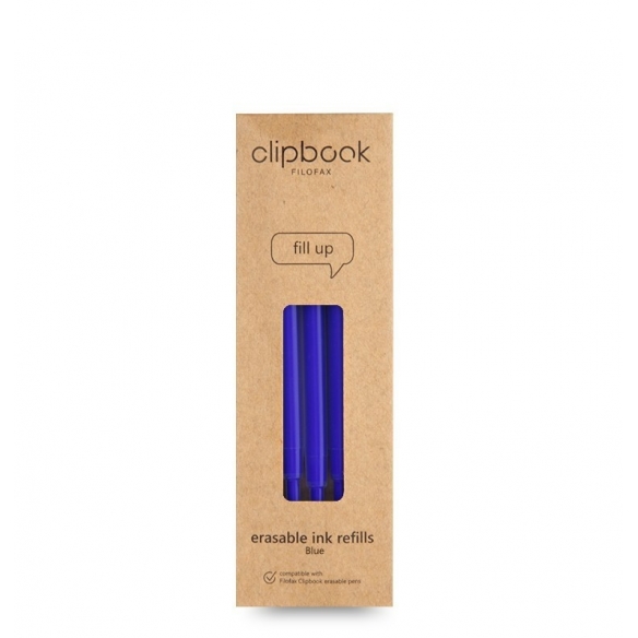Clipbook Erasable Ballpen Refill Pack Blue FILOFAX - 1