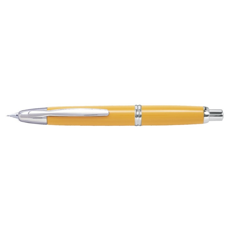 Capless Rhodium Fountain Pen Yellow