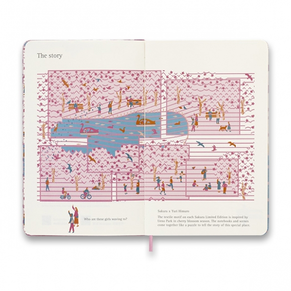 Sakura Bench Limited edition Notebook L plain pink MOLESKINE - 7