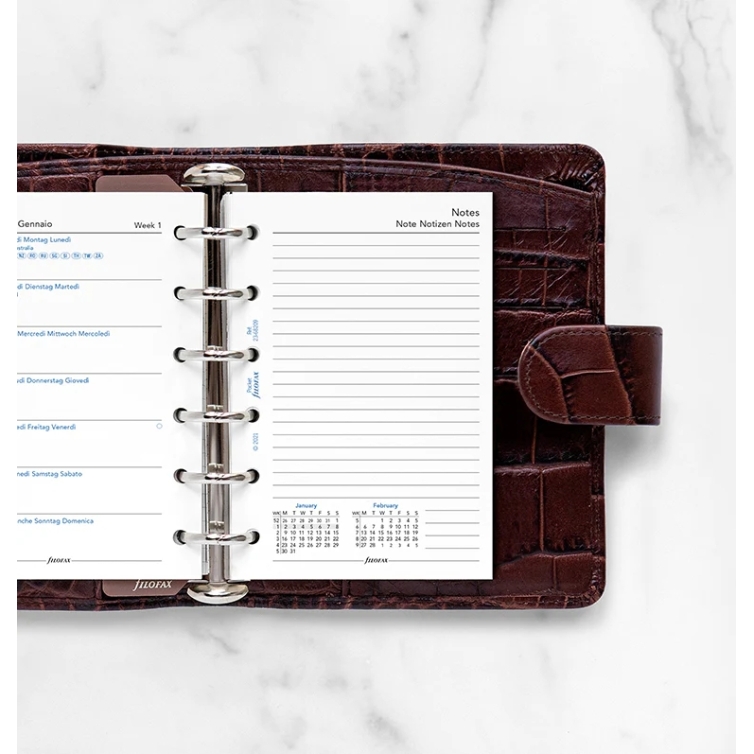 Calendar Refill Week On One Page With Notes Pocket 2023 FILOFAX - 1