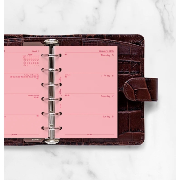Calendar Refill Week On Two Pages Pocket 2023 pink FILOFAX - 1