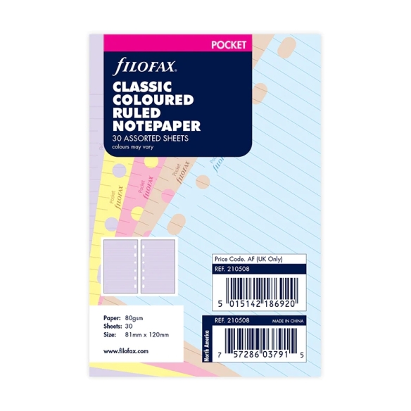 Ruled Notepaper Pocket Refill classic coloured FILOFAX - 4