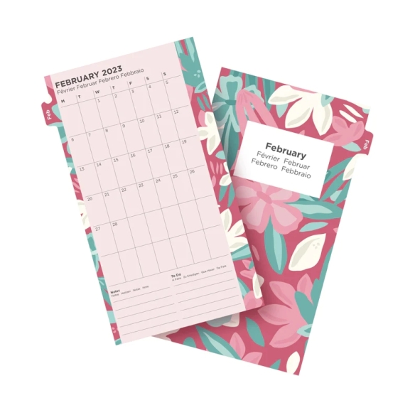 Floral Ilustrated Calendar Refill Week On Two Pages Personal 2023 multilanguage FILOFAX - 4