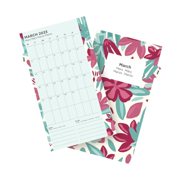 Floral Ilustrated Calendar Refill Week On Two Pages Personal 2023 multilanguage FILOFAX - 5