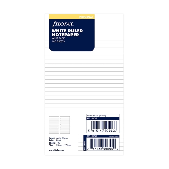 Ruled Notepaper Personal Refill (value pack) FILOFAX - 5