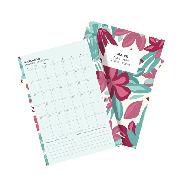 Floral Ilustrated Calendar Refill Week On Two Pages A5 2023 multilanguage FILOFAX - 5