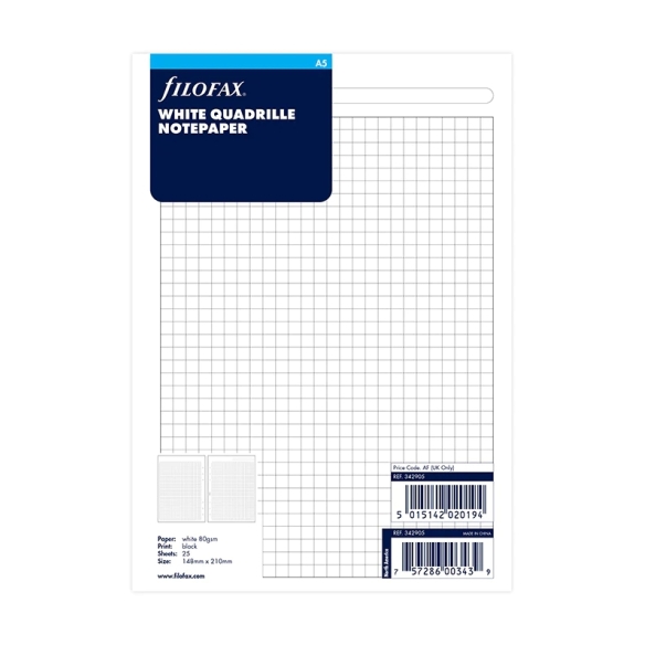 Quadrille Notepaper A5 Refill FILOFAX - 4
