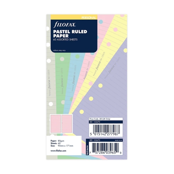 Pastel ruled notepaper Personal refill FILOFAX - 5
