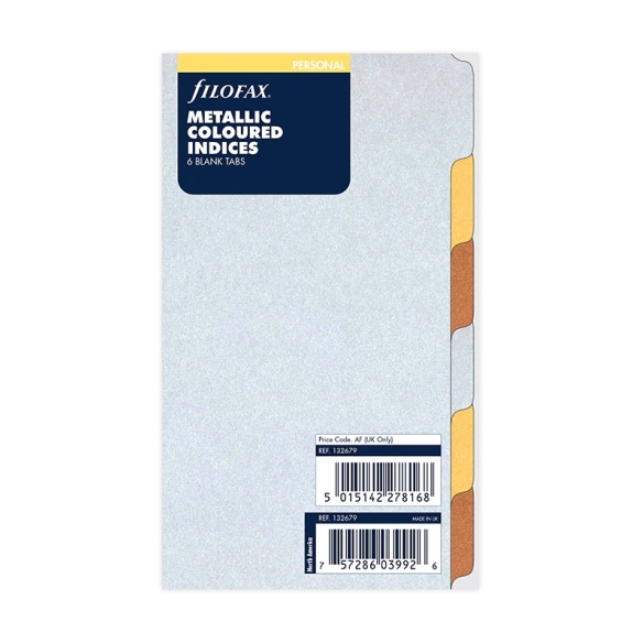 Metallic Blank Index Personal Refill FILOFAX - 5