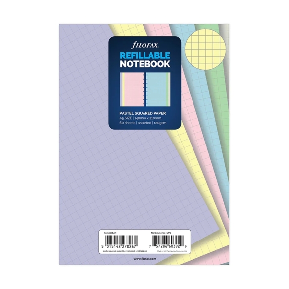 Pastel Squared Notepaper Refill A5 Notebook FILOFAX - 5