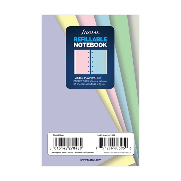 Pastel Plain Paper Refill Pocket Notebook FILOFAX - 5