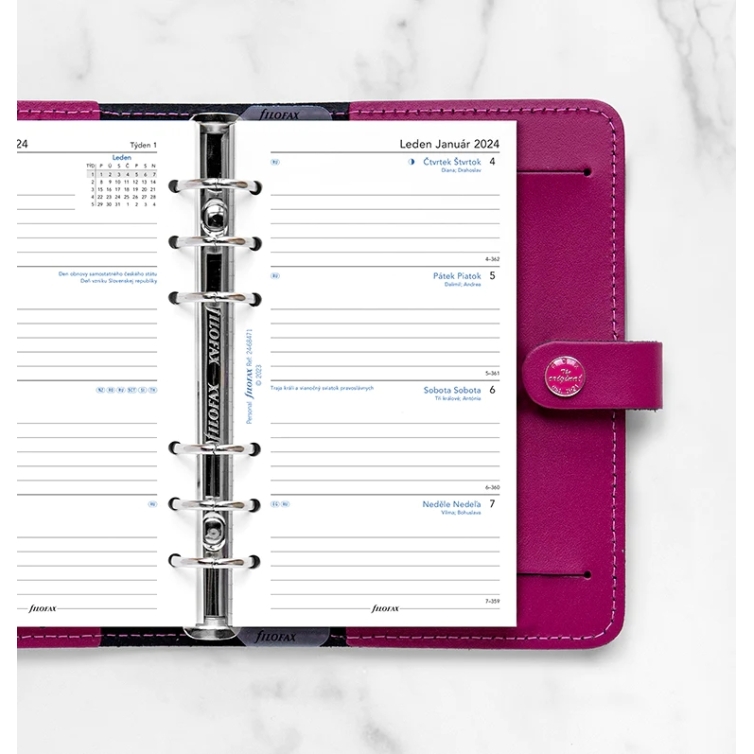 FILOFAX Recharge format pocket Semaine sur deux pages avec Heures