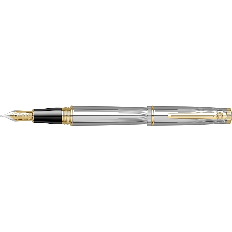 Heritage Chrome Gold Fountain Pen silver SCRIKSS - 1