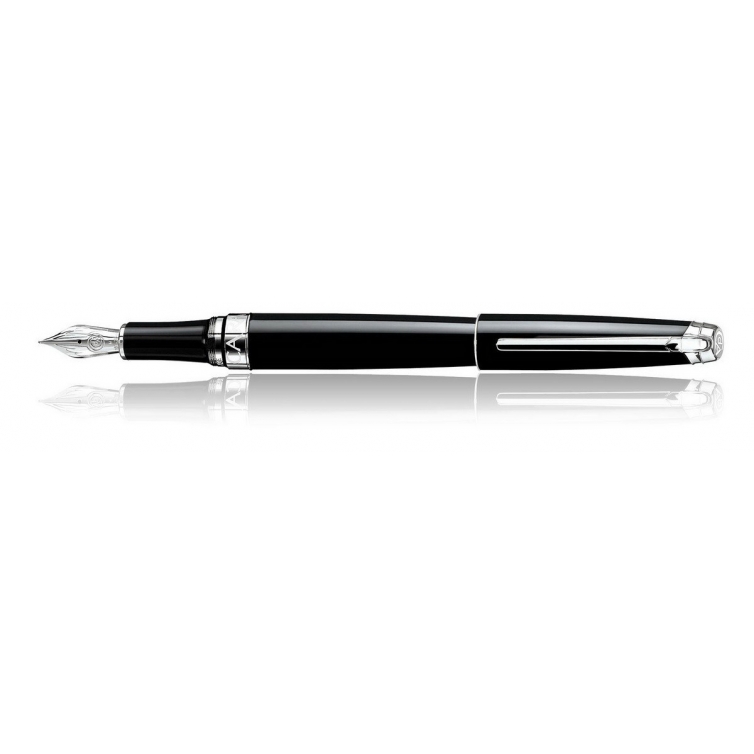 Ebony Black silver plated fountain pen CARAN D'ACHE - 1