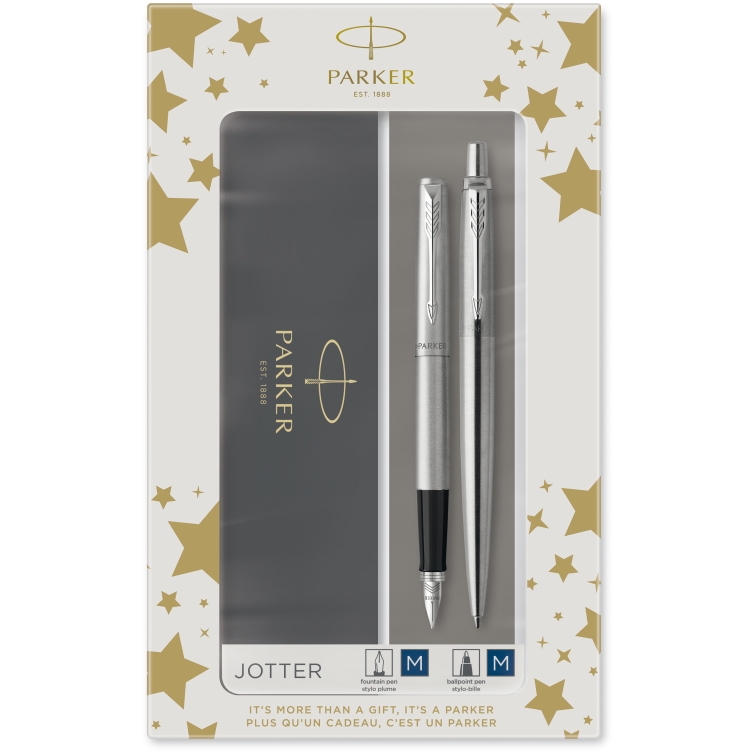 Gift set Jotter CT Fountain pen and Ballpoint Stainless Steel PARKER - 3