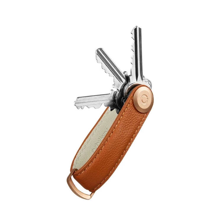 2.0 Pebbled Leather Key Ring amber ORBITKEY - 2