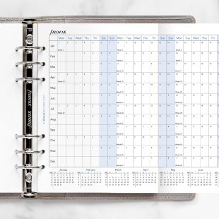 Filofax Refill 2024 Personal White - Week on 2 pages Horizontal, recharge filofax  personal 2024 