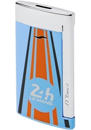 Celebrate the 100th anniversary of the 24 Hours of Le Mans with the Slim 7 24H Le Mans Lighter in blue and chrome. A product of the collaboration between S.T. Dupont and Le Mans, this slim, lightweight lighter with a powerful torch, embodies the spirit of motor racing with its sleek design and lacquered lines. Its robust metal construction ensures durability, making it a perfect outdoor companion.